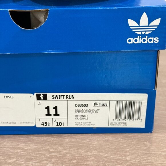 Adidas Originals Swift Run OG Sneakers Black Gum Men's Casual Shoes - Picture 5 of 6